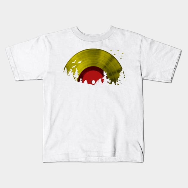 Lp Vinyl Sunset Kids T-Shirt by Nerd_art